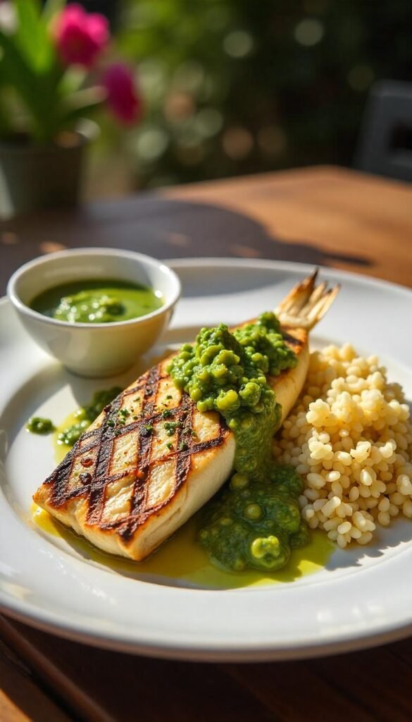 Grilled Branzino with Fresh Salsa Verde Grilled Branzino with Fresh Salsa Verde