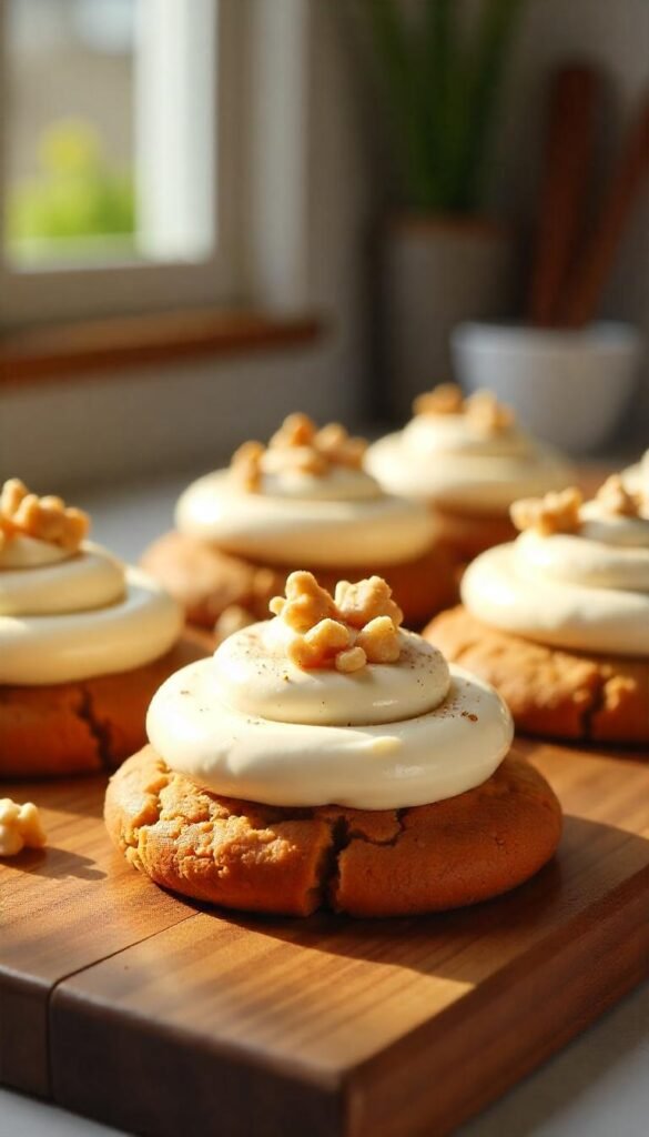 Chewy Carrot Cake Cookies with Cream Cheese Frosting