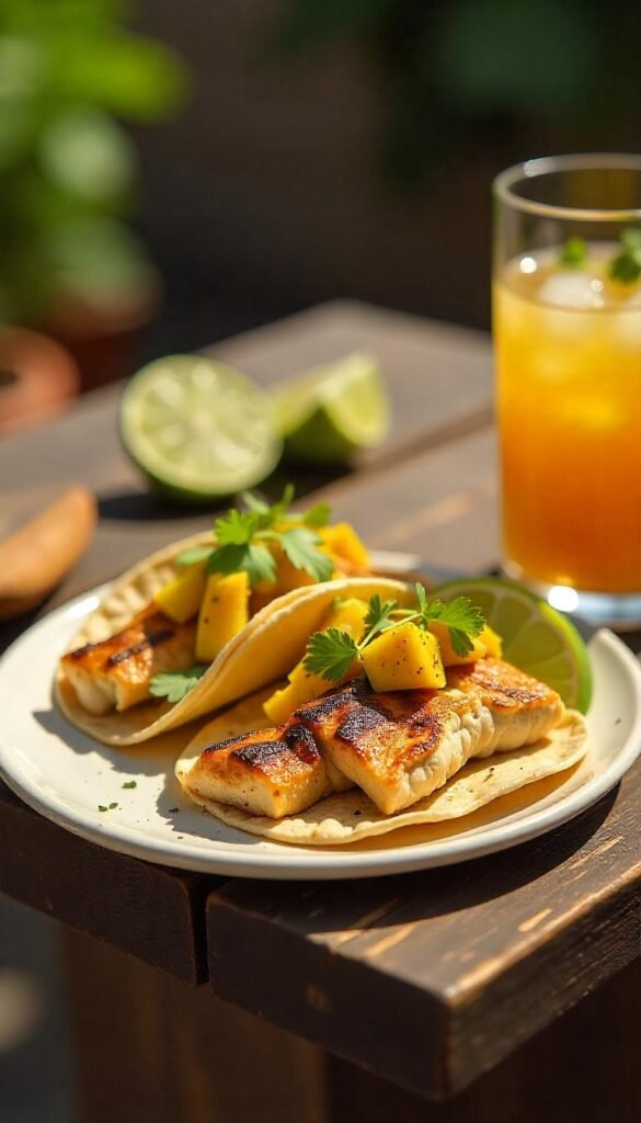 Grilled Branzino Tacos with Refreshing Mango Salsa Grilled Branzino Tacos with Refreshing Mango Salsa