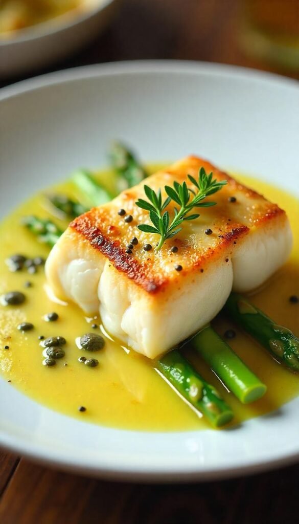 Pan-Seared Cod with Lemon Caper Sauce