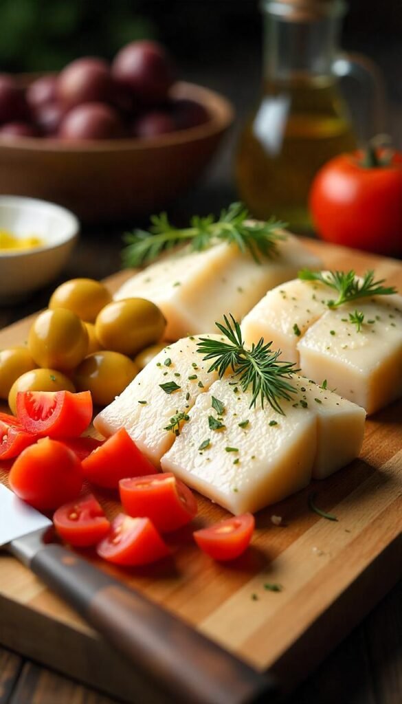 Mediterranean Cod with Olives and Tomatoes