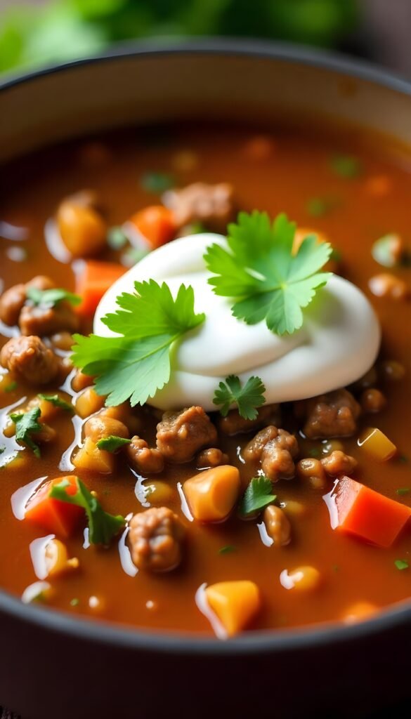 Savory Ground Beef Taco Soup Recipe