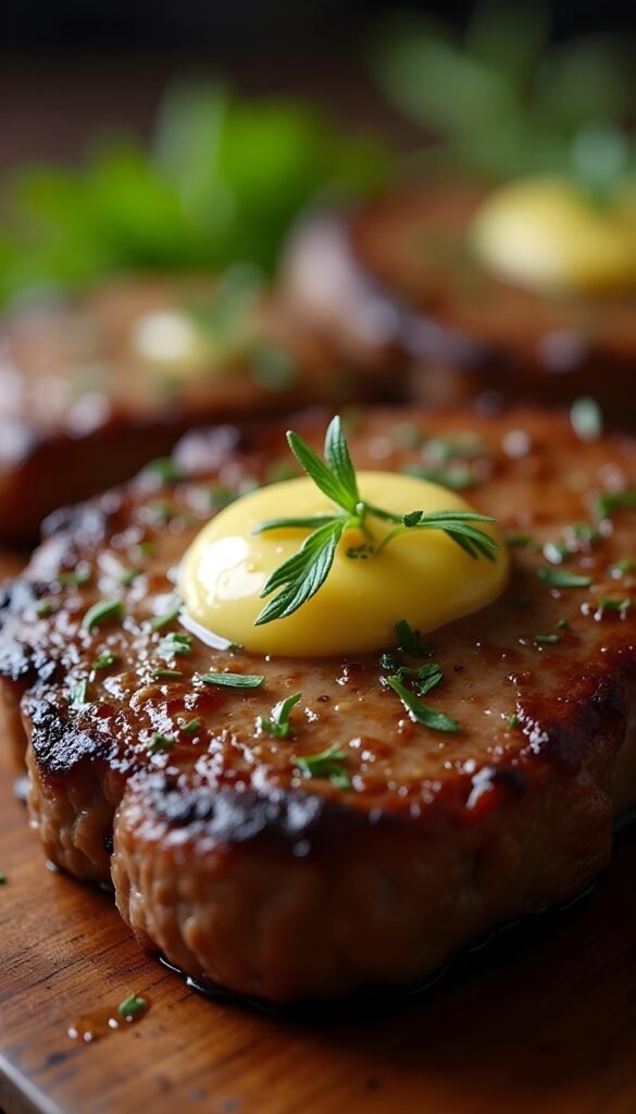 Delicious Steak with Garlic Herb Compound Butter