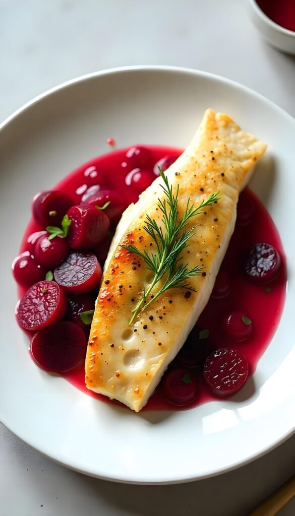 Pan-Seared Branzino with Roasted Beet Salad