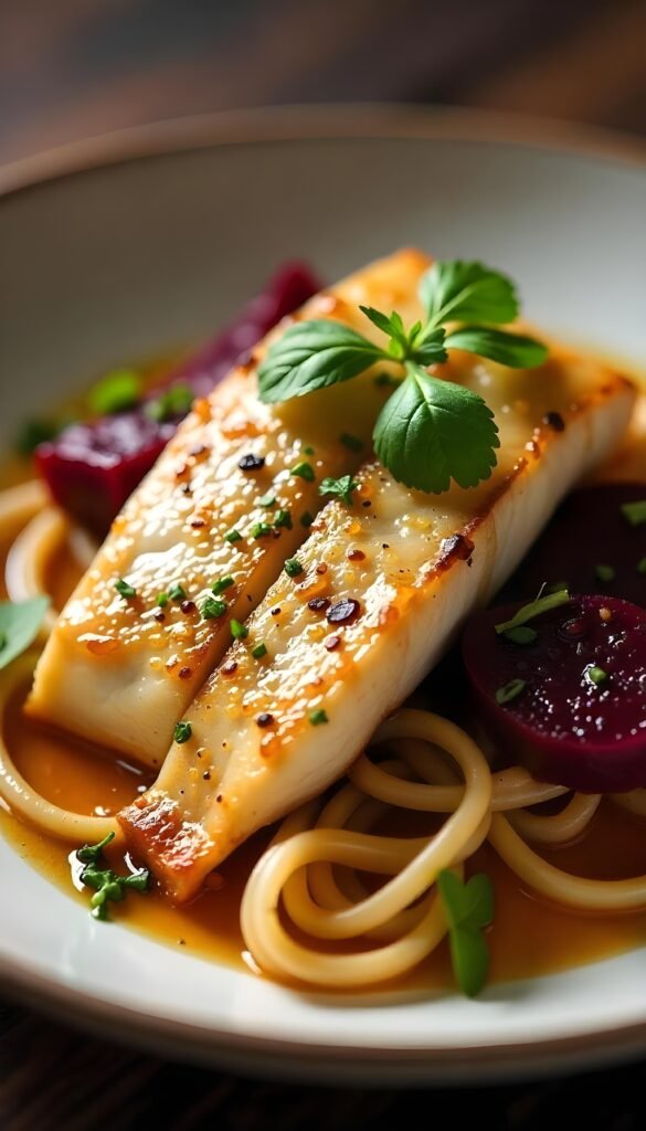 Pan-Seared Branzino with Roasted Beet Salad