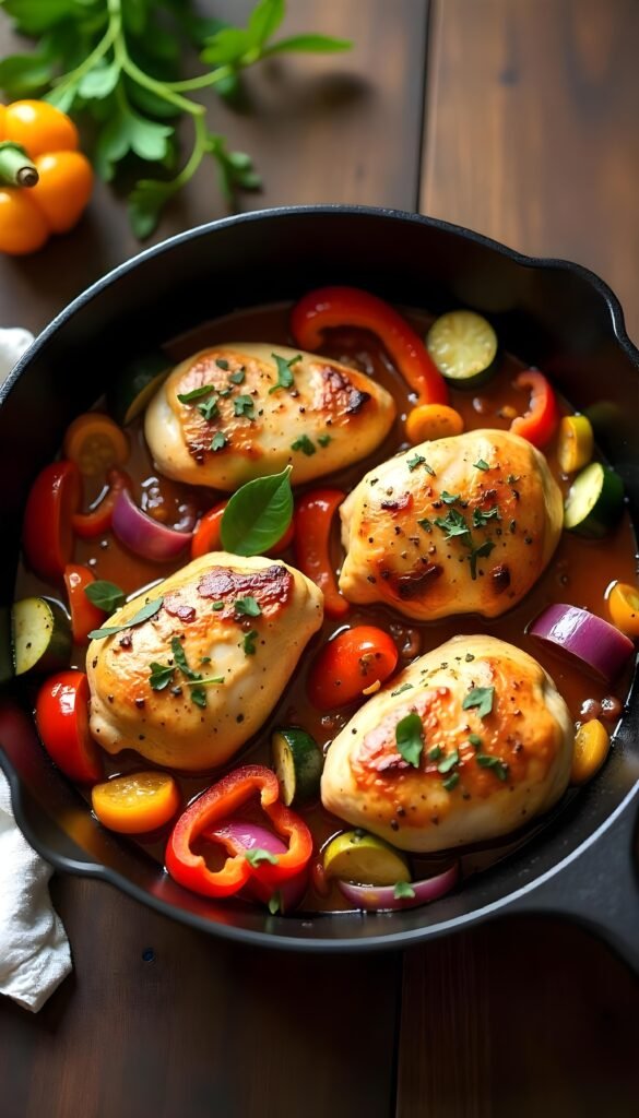 Simple One-Pan Italian Chicken with Roasted Vegetables