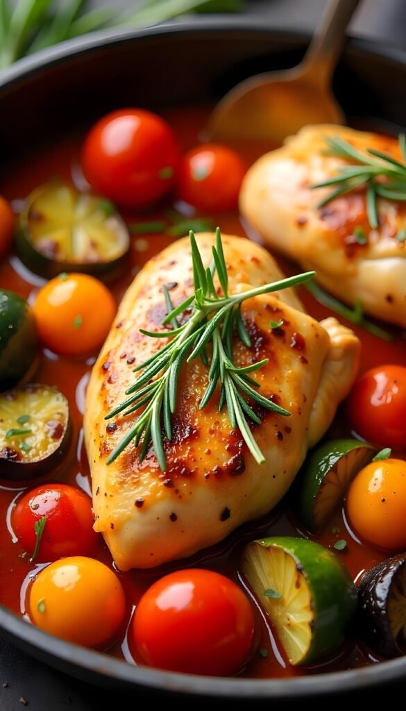 Simple One-Pan Italian Chicken with Roasted Vegetables