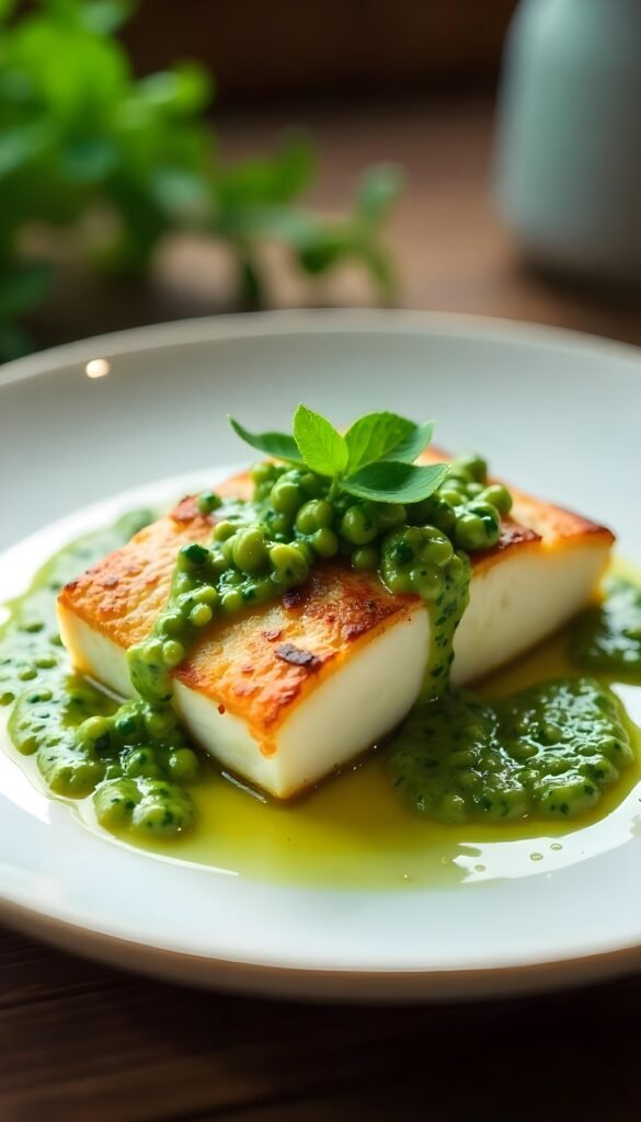 Pan-Seared Sea Bass with Herb Butter Sauce