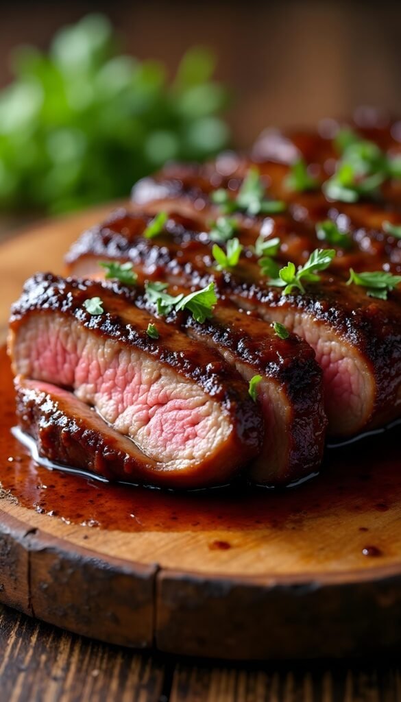 Savory Balsamic Glazed Flank Steak