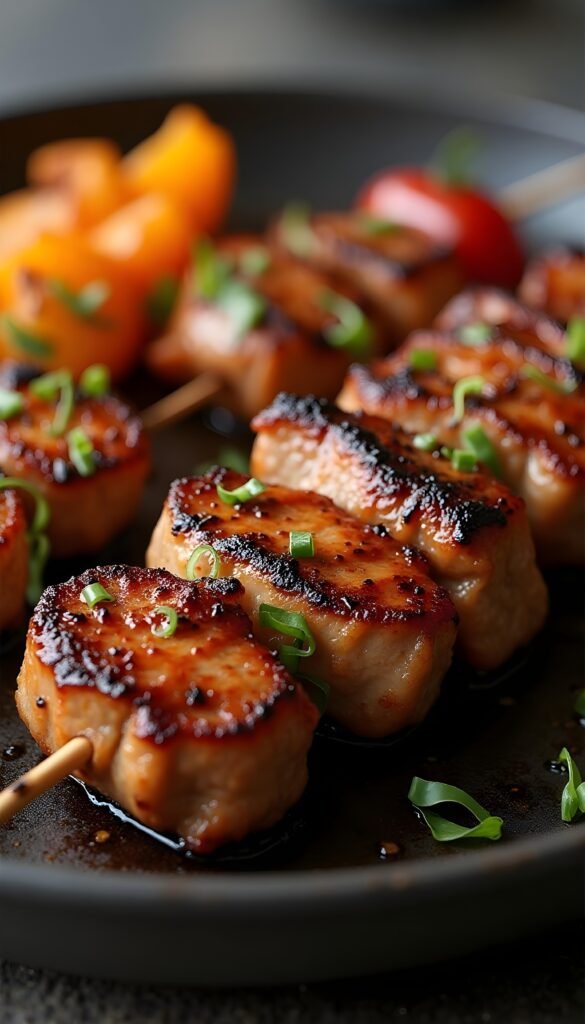 Grilled Teriyaki Steak Skewers