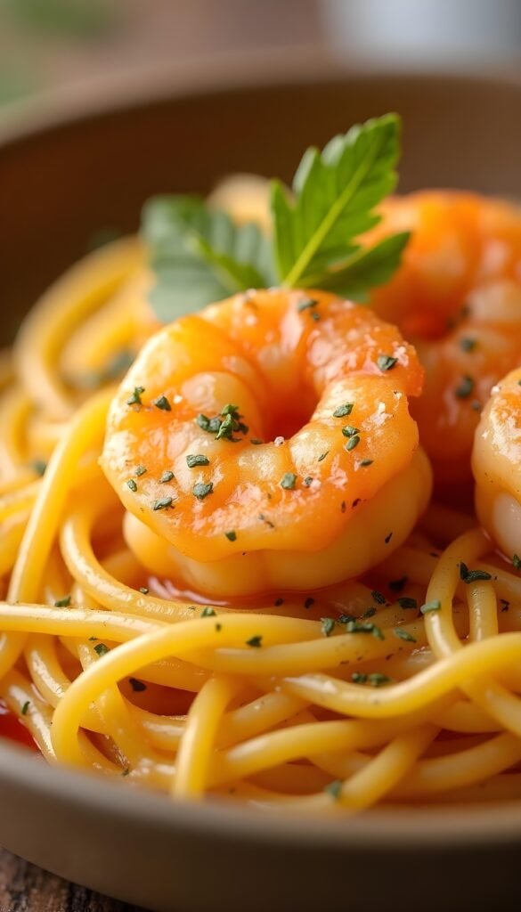 Garlic Butter Shrimp Linguine