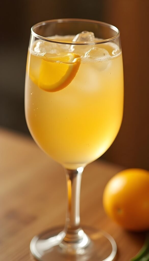 Classic French 75 Cocktail with Sparkling Wine
