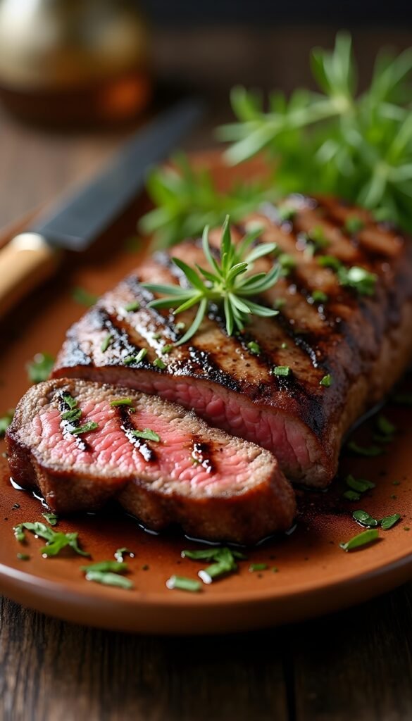 Herb-Infused Garlic and Rosemary Grilled Sirloin