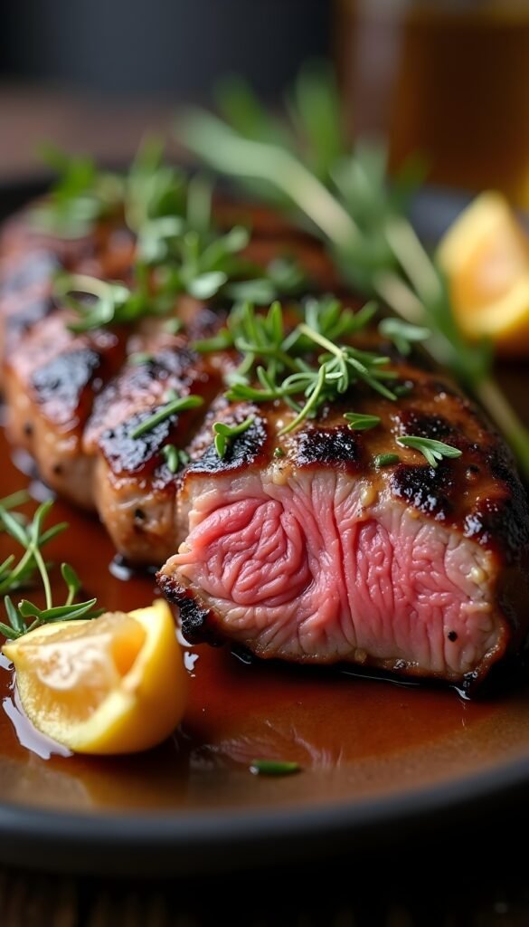 Herb-Infused Garlic and Rosemary Grilled Sirloin