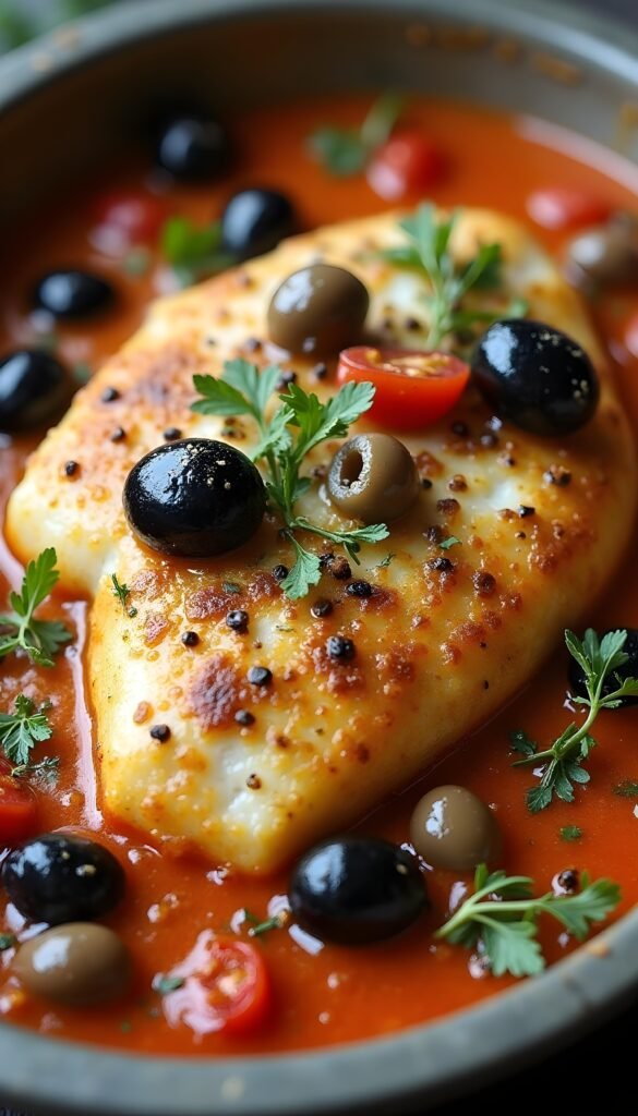 Mediterranean Baked Tilapia with Feta and Olives