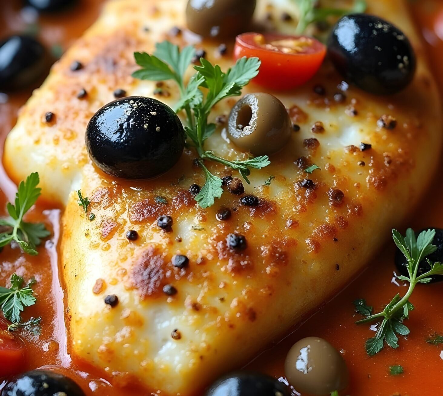Mediterranean Baked Tilapia with Feta and Olives