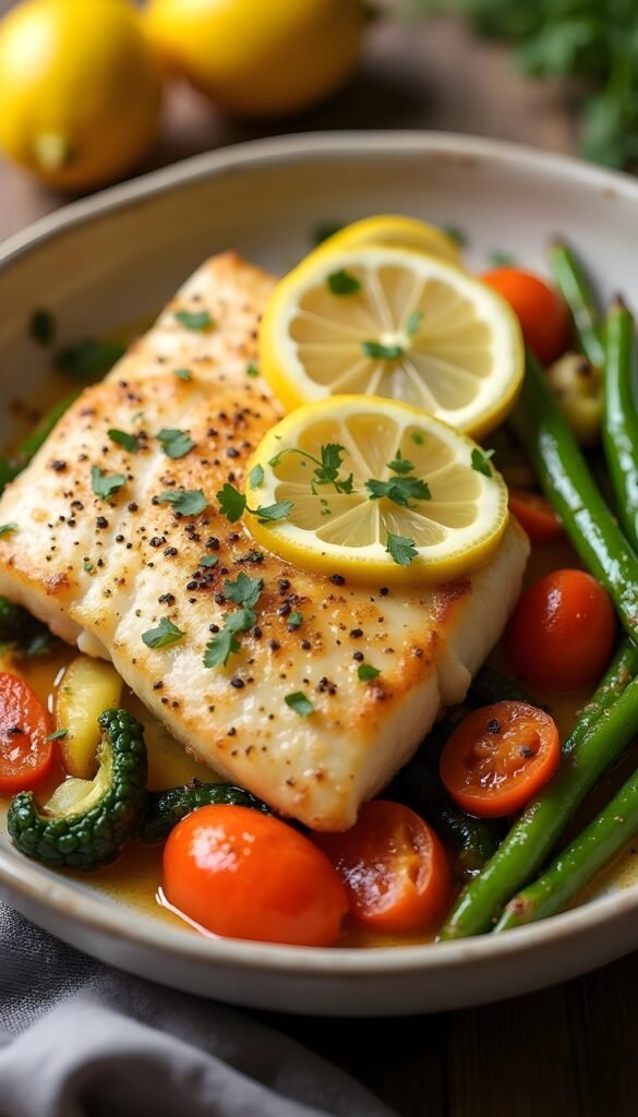 Zesty Lemon Pepper Tilapia with Seasonal Vegetables
