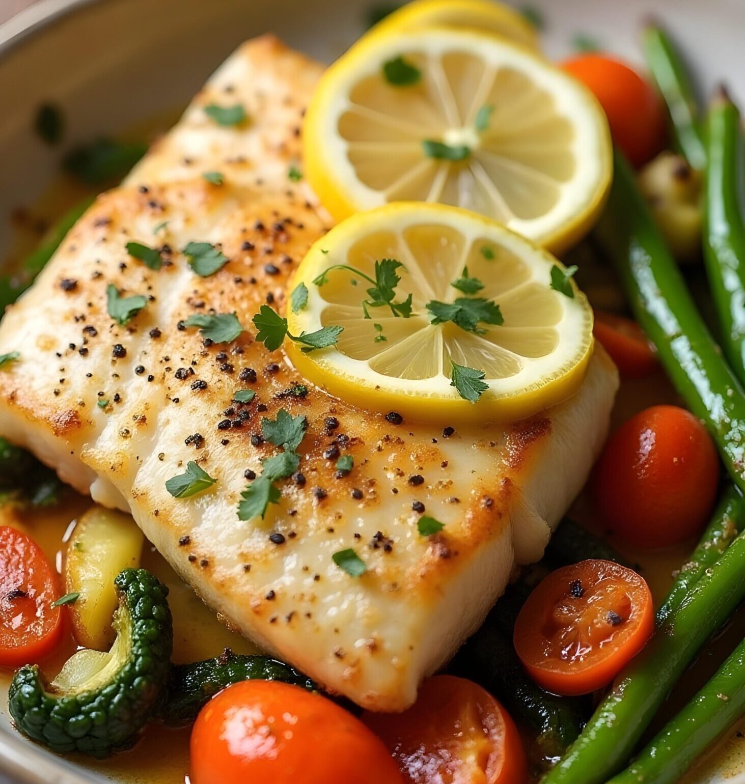 Zesty Lemon Pepper Tilapia with Seasonal Vegetables