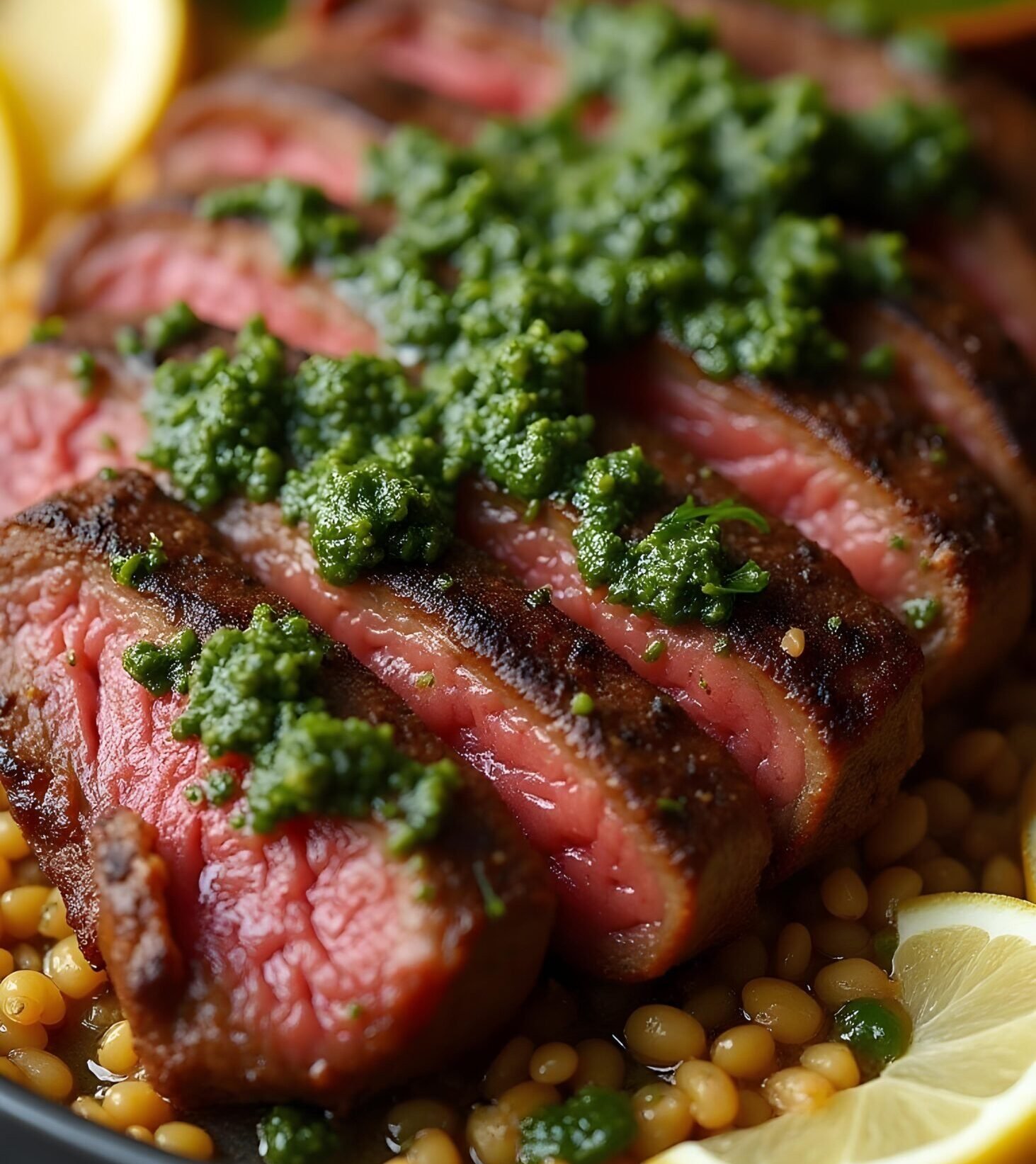 Zesty Marinated Flank Steak with Chimichurri Sauce