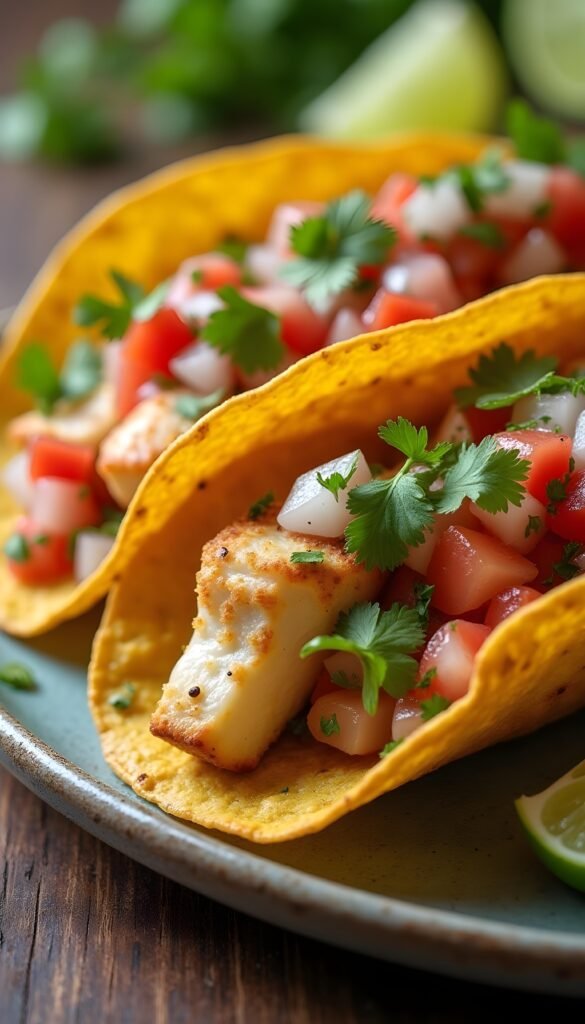 Cilantro Lime Mahi Mahi Tacos with Fresh Salsa