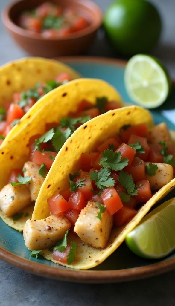 Cilantro Lime Mahi Mahi Tacos with Fresh Salsa
