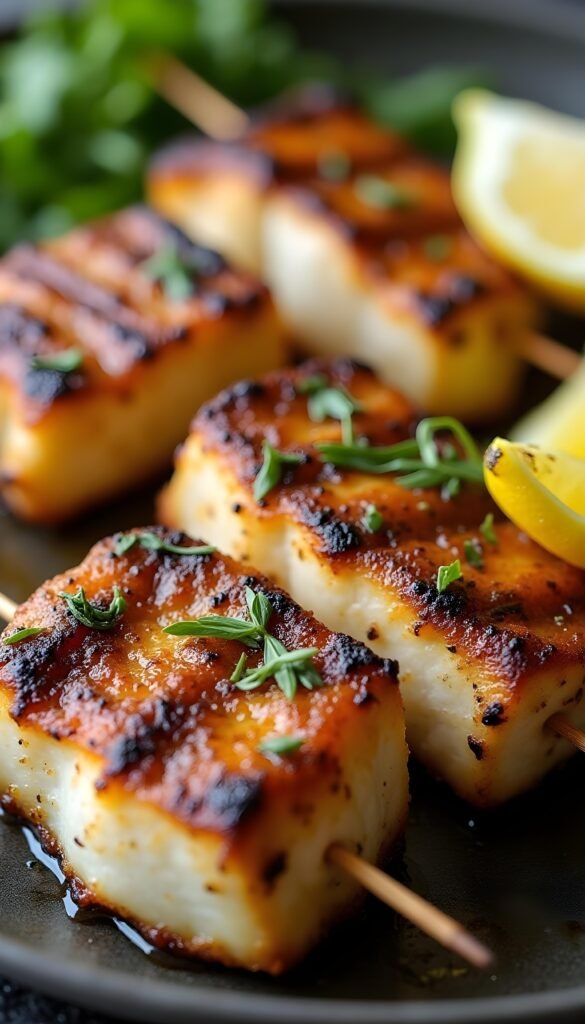Grilled Lemon Herb Mahi Mahi Skewers