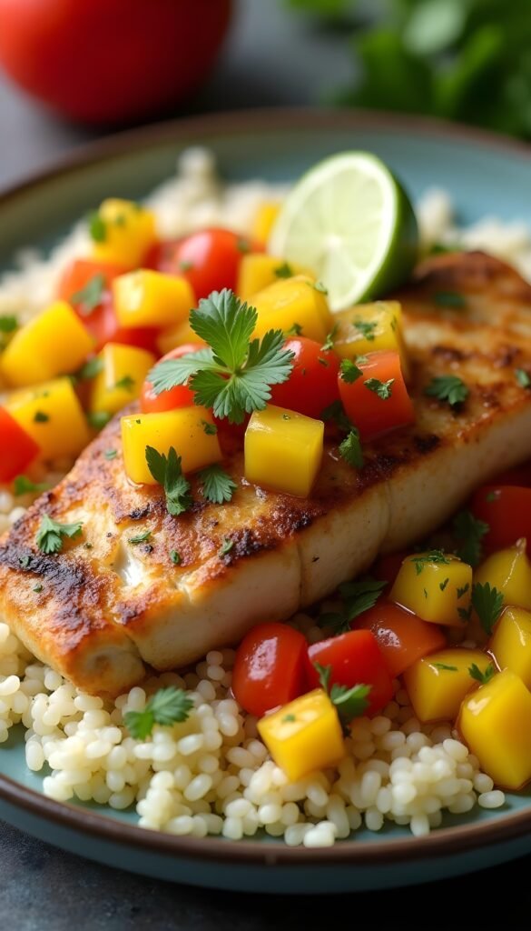 Grilled Mahi Mahi with Fresh Mango Salsa