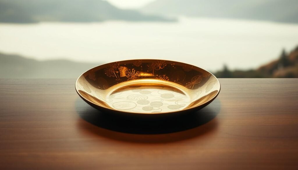 gold-leaf dish embodying Japanese dining culture