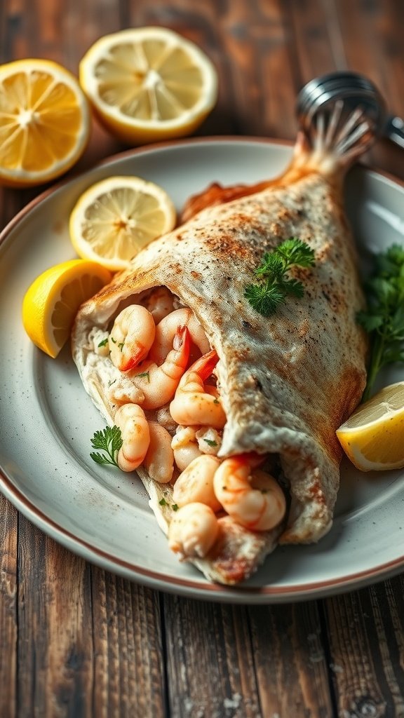 Elegant Stuffed Branzino with Shrimp and Crab