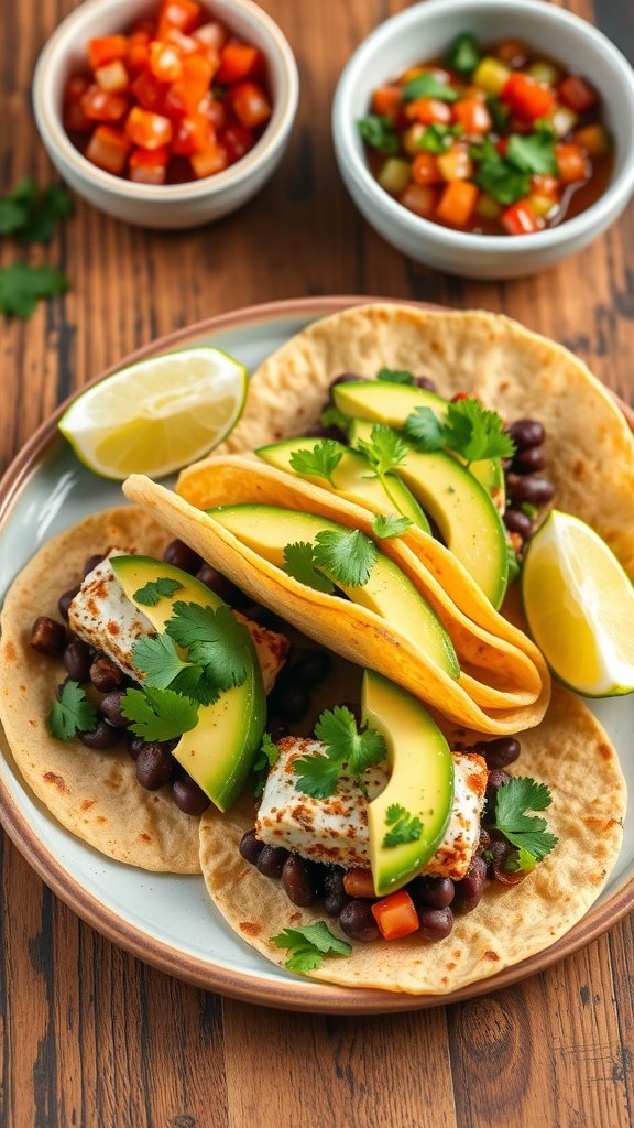 Zesty Black Bean and Cod Tacos