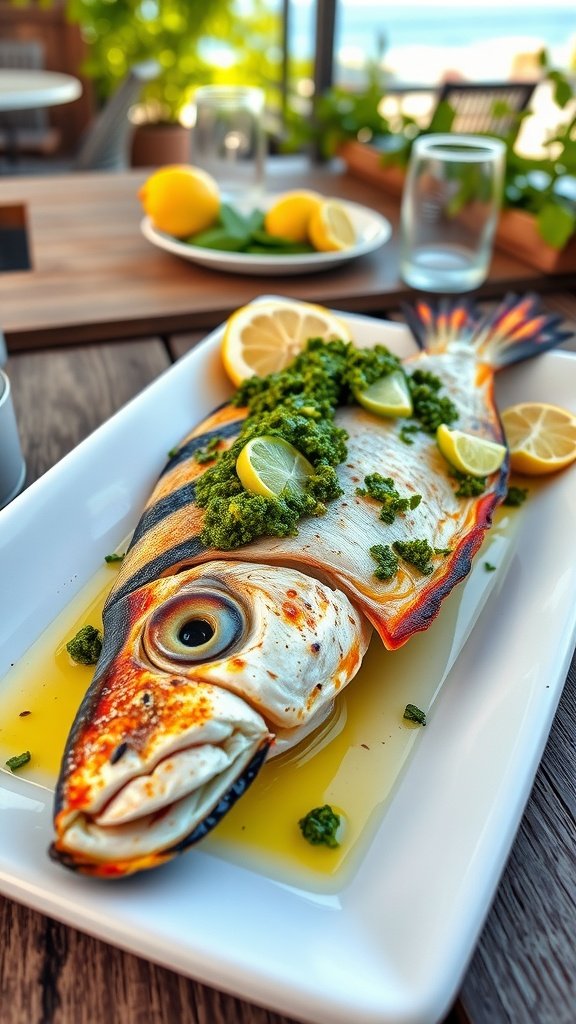 Grilled Branzino with Fresh Salsa Verde