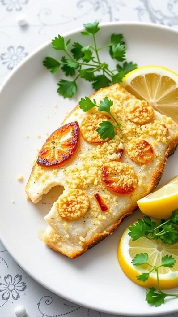 Garlic Parmesan Crusted Branzino Recipe