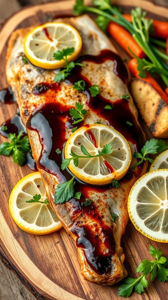 Grilled Branzino with Balsamic Glaze