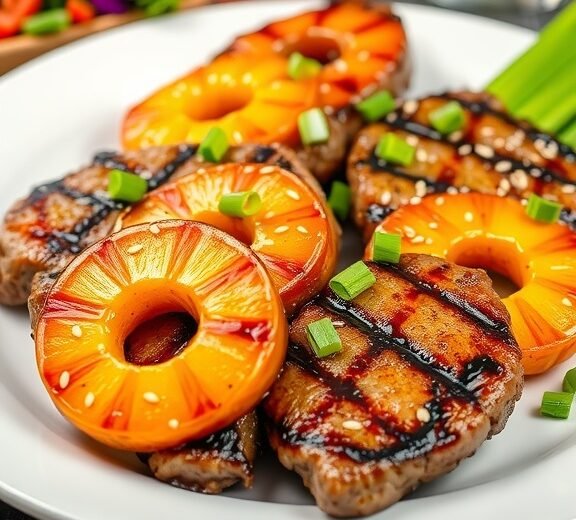 Grilled Pineapple Teriyaki Steak