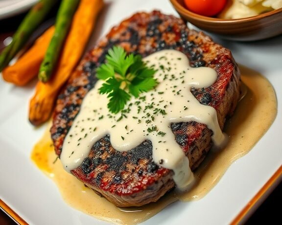 Classic Steak au Poivre with Cream Sauce