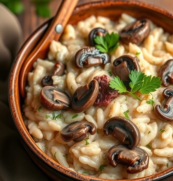 Creamy Steak and Mushroom Risotto