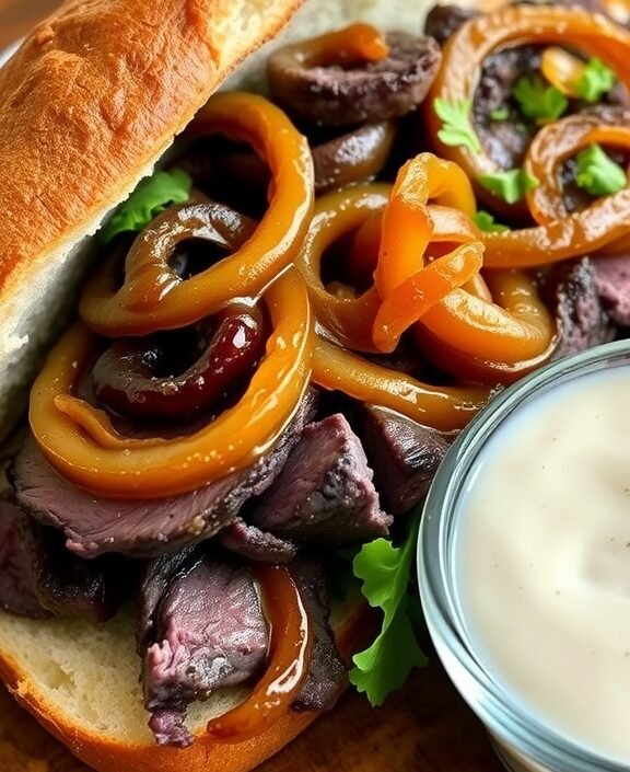Savory Steak Sandwich with Caramelized Onions