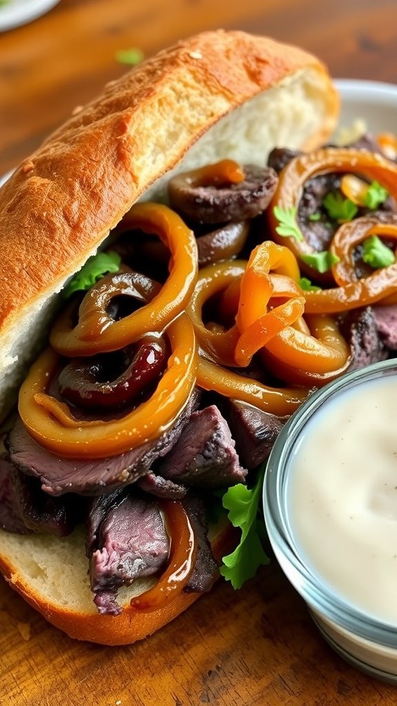 Savory Steak Sandwich with Caramelized Onions Savory Steak Sandwich with Caramelized Onions