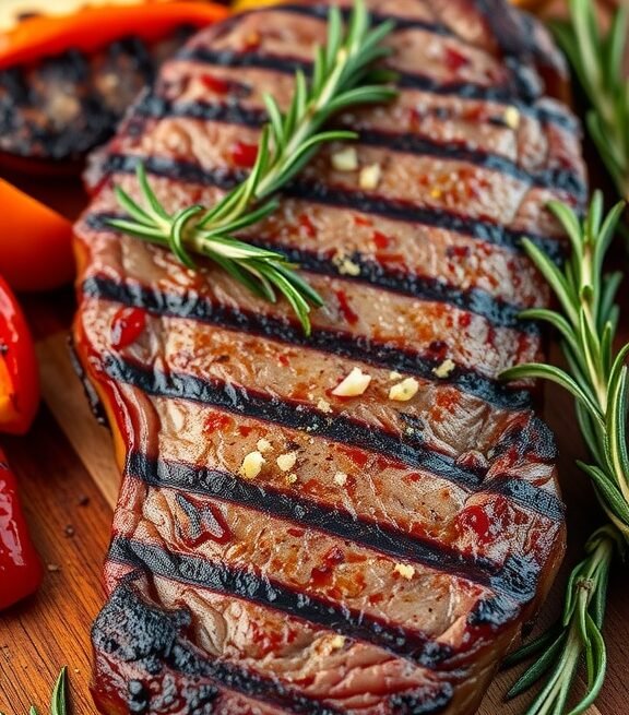 Herb-Infused Garlic and Rosemary Grilled Sirloin