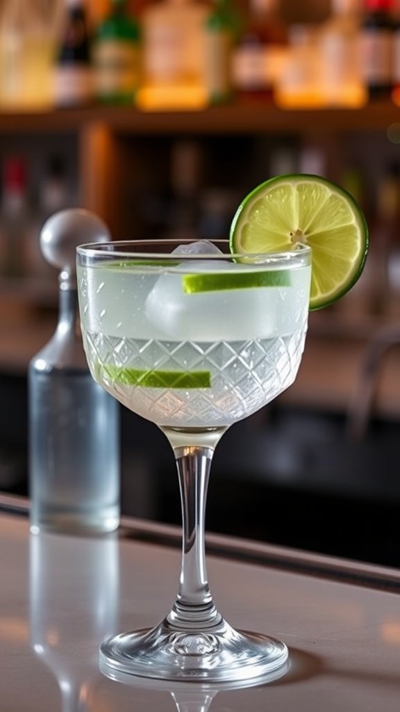 Classic Gimlet Cocktail with Fresh Lime