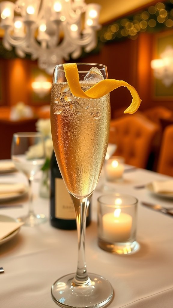 Classic French 75 Cocktail with Sparkling Wine