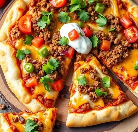 Savory Ground Beef Taco Pizza