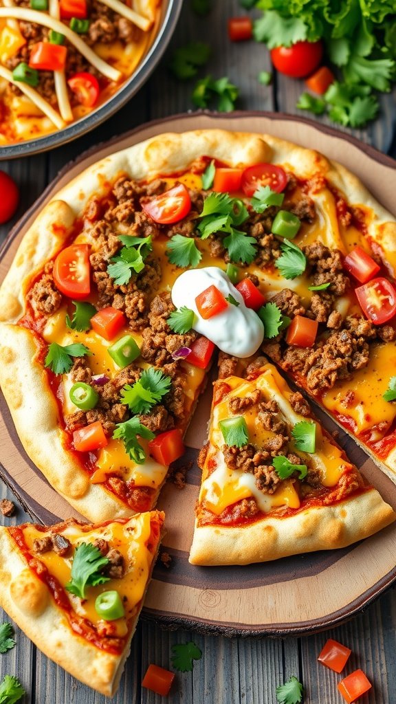 Savory Ground Beef Taco Pizza