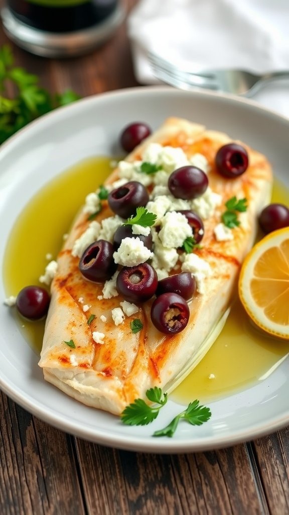 Mediterranean Baked Tilapia with Feta and Olives Mediterranean Baked Tilapia with Feta and Olives