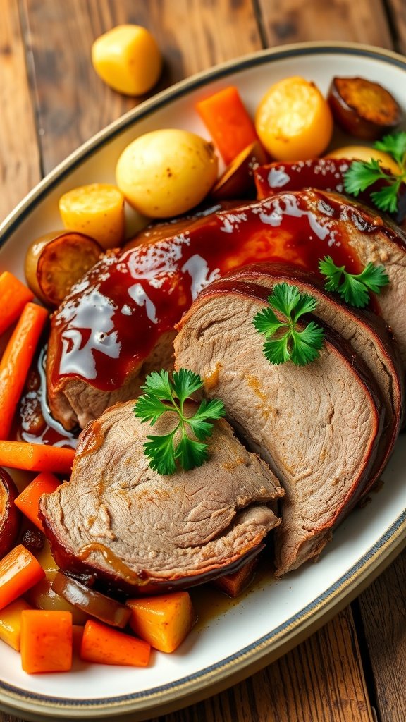 Savory Honey Garlic Brisket with Roasted Vegetables Savory Honey Garlic Brisket with Roasted Vegetables