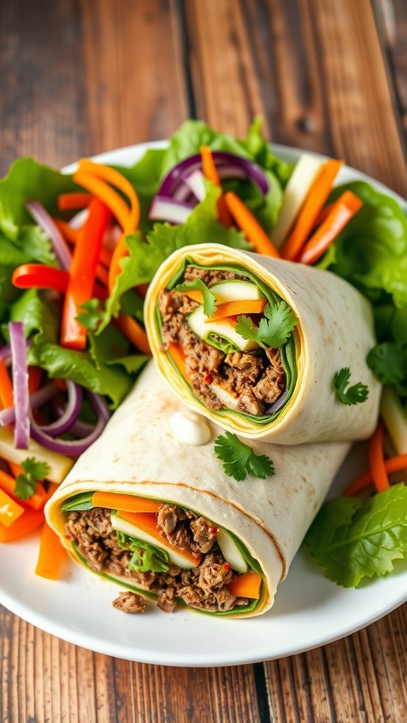 Savory Chopped Beef Salad Wraps Savory Chopped Beef Salad Wraps