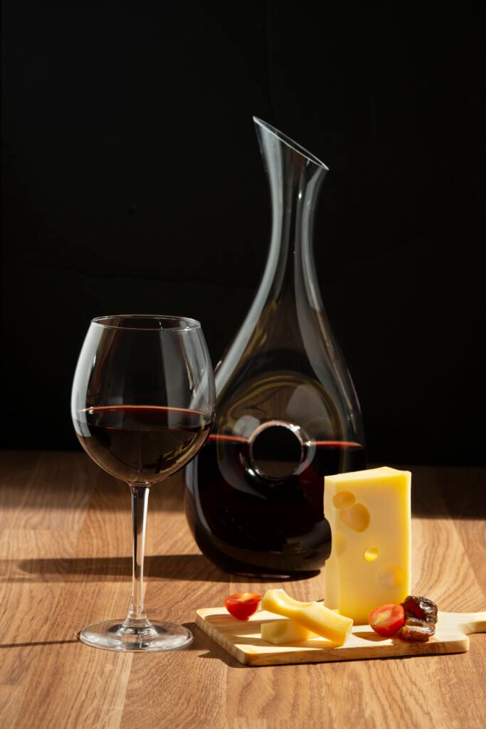 red-wine-carafe-cheese-arrangement