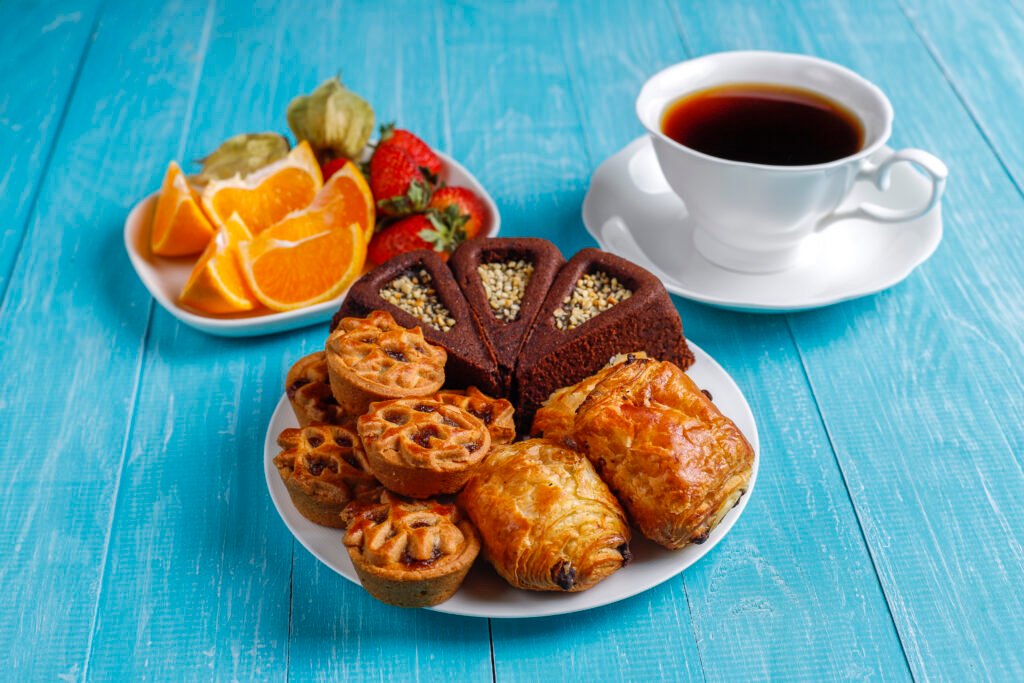 Sweet plate with various sweets.