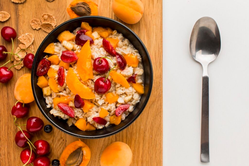 top-view-breakfast-concept