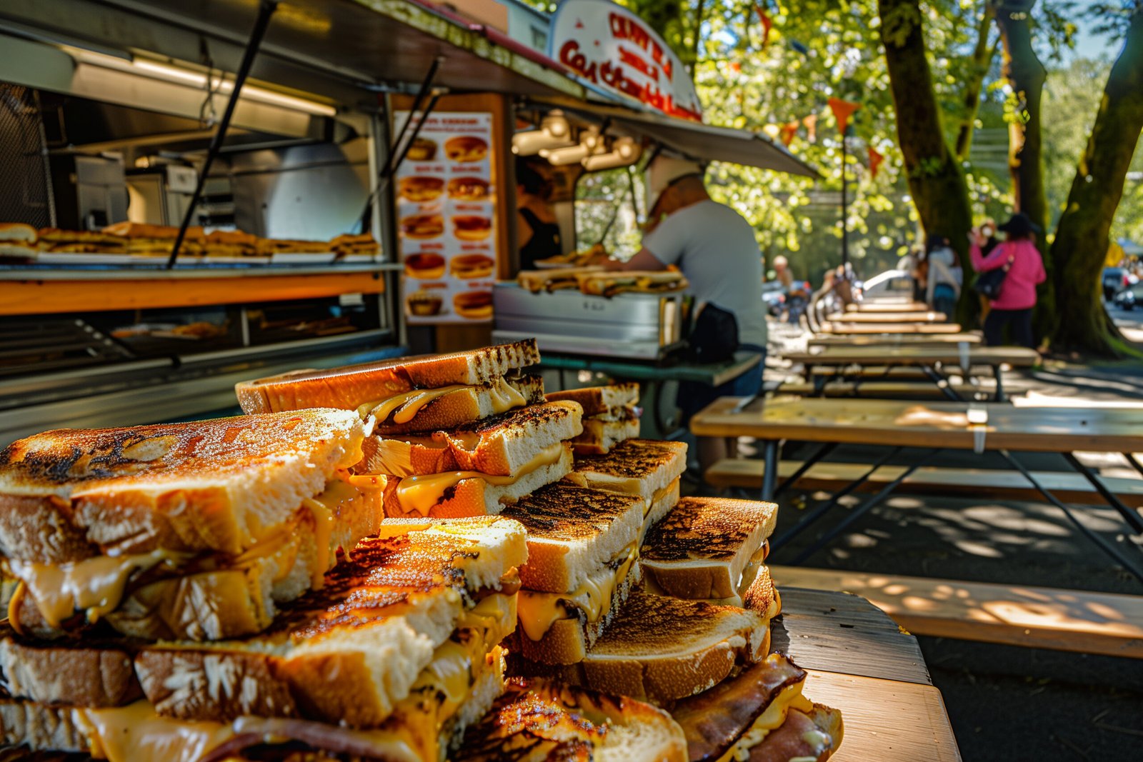 view-delicious-appetizing-street-food-in Boston Appetizing view of street food in Boston